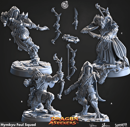 3D Printed Cast n Play Hymkyu Foul Squad Dragon Seekers 28mm 32mm D&D