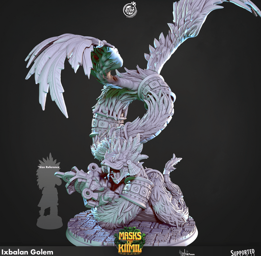 3D Printed Cast n Play Ix Ikal, Serpent God Masks of Kiimil 28 32mm D&D