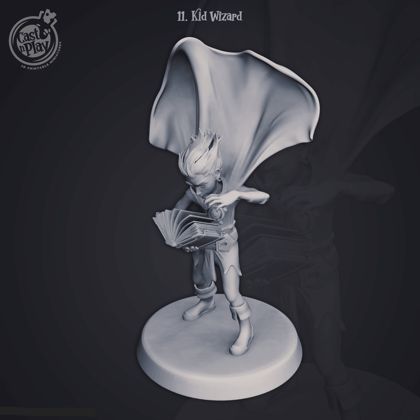 3D Printed Cast n Play Kid Wizard 28mm 32mm D&D
