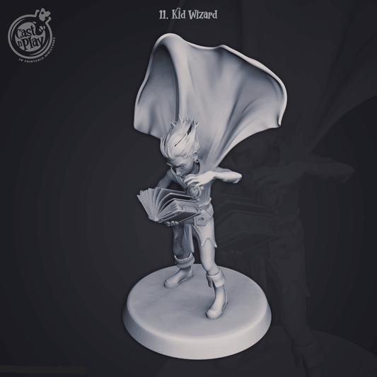 3D Printed Cast n Play Kid Wizard 28mm 32mm D&D
