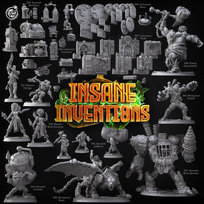 3D Printed Cast n Play Laboratory Furniture Insane Inventions 28mm 32mm D&D