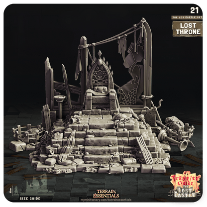3D Printed Cast n Play Lost Throne The Lost Castle Terrain Set 28mm 32mm D&D