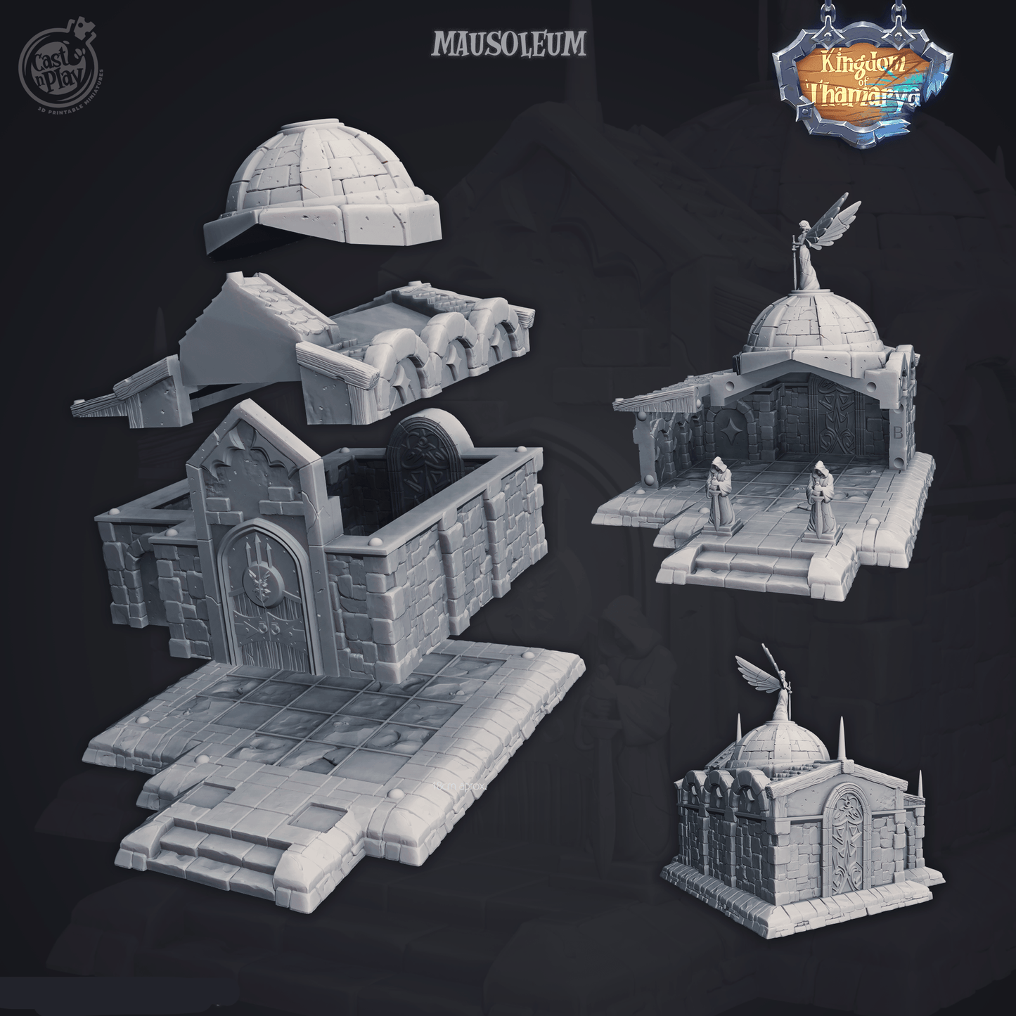3D Printed Cast n Play Mausoleum Kingdom Of Thamarya 28mm 32mm D&D