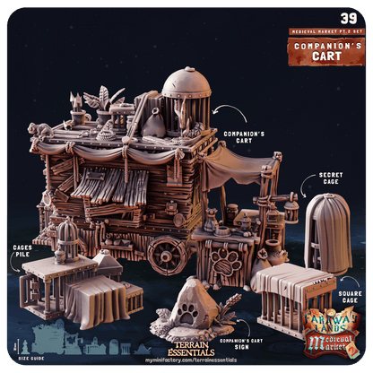 3D Printed Cast n Play Medieval Market 2 Terrain Set 28mm 32mm D&D