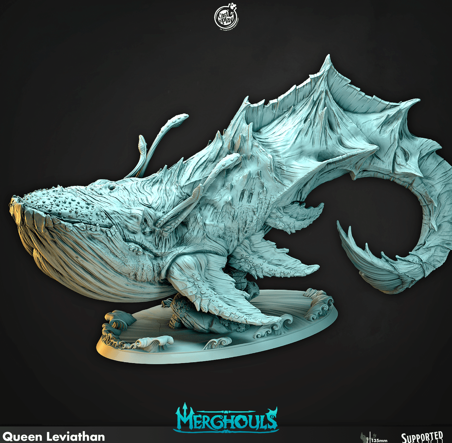3D Printed Cast n Play Merghouls Queen Leviathan 28mm 32mm D&D