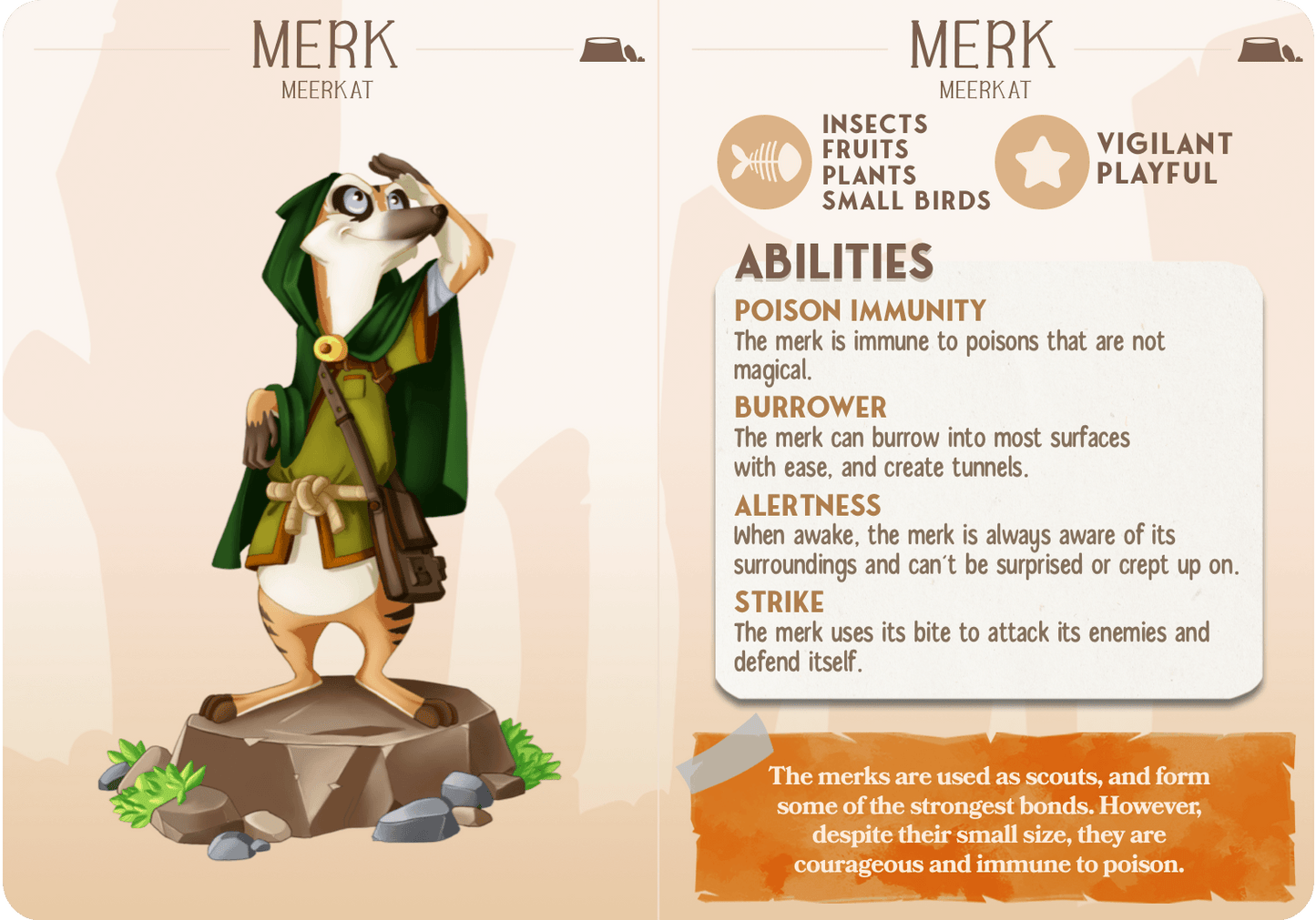 3D Printed Cast n Play Merk - Merkat Companions 28mm 32mm D&D
