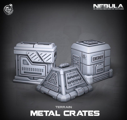 3D Printed Cast n Play Metal Crates Nebula Origins 28mm 32mm D&D