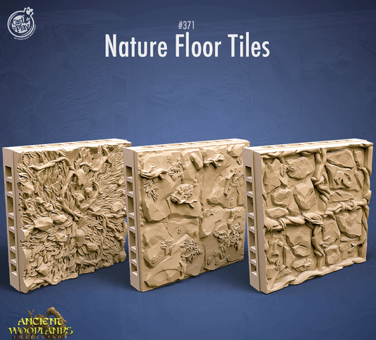 3D Printed Cast n Play Nature Floor Tiles Ancient Woodlands - 28mm 32mm D&D
