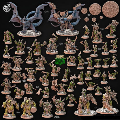 3D Printed Cast n Play Orc Grunts Iron Skull Orcs 28mm 32mm D&D