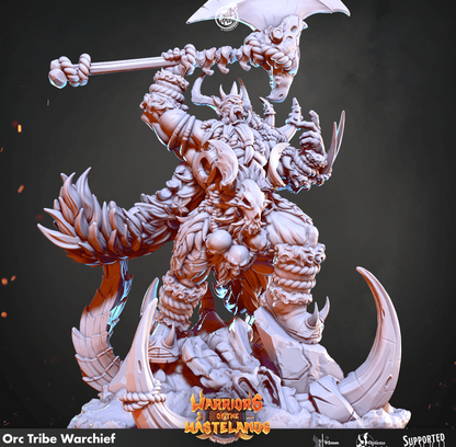 3D Printed Cast n Play Orc Tribe Warchief Warriors of the Wastelands 28mm 32mm D&D