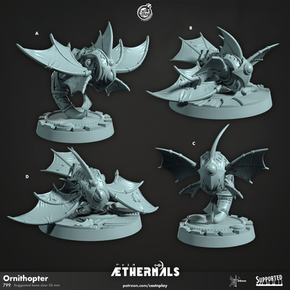 3D Printed Cast n Play Ornithopter Aethernals Collection 28mm 32mm D&D