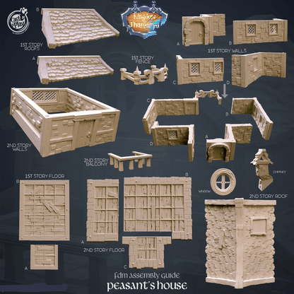3D Printed Cast n Play Peasant's House Kingdom Of Thamarya 28mm 32mm D&D