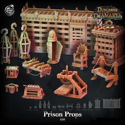 3D Printed Cast n Play Prision Props Dungeons of Thamarya 28mm 32mm D&D