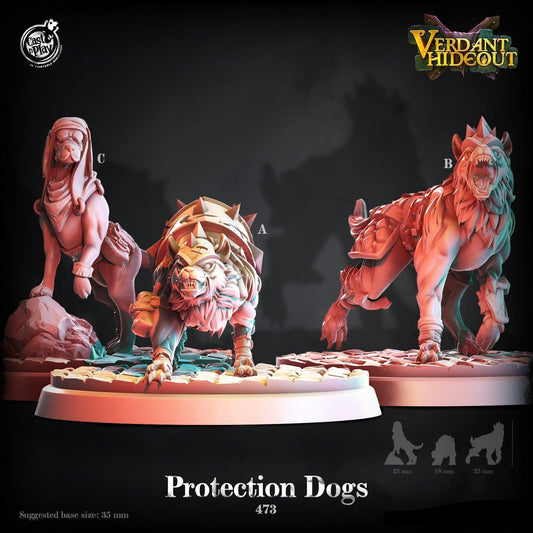 3D Printed Cast n Play Protection Dogs Verdant Hideout 28 32mm D&D