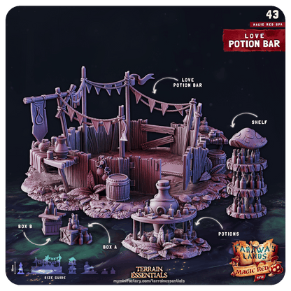 3D Printed Cast n Play Red Magic Spa Set 28mm 32mm D&D