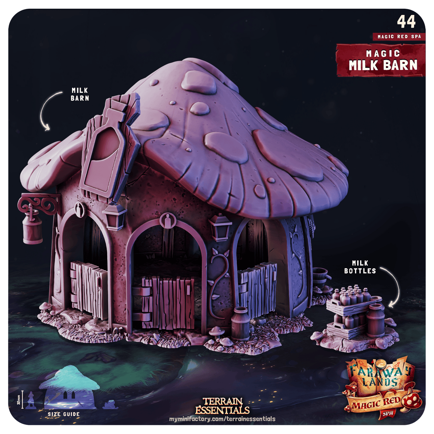 3D Printed Cast n Play Red Magic Spa Set 28mm 32mm D&D