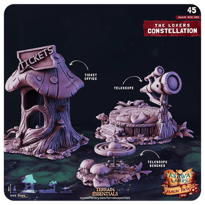 3D Printed Cast n Play Red Magic Spa Set 28mm 32mm D&D