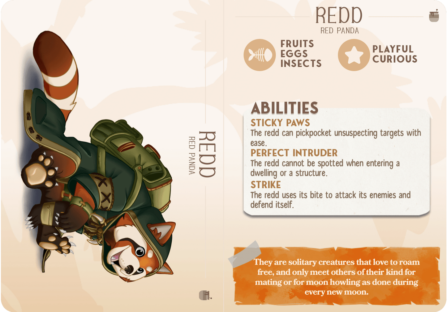 3D Printed Cast n Play Redd - Red Panda Companions 28mm 32mm D&D