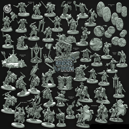 3D Printed Cast n Play Riders of Doom - Doom Bases 28mm 32mm D&D