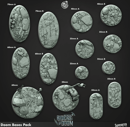 3D Printed Cast n Play Riders of Doom - Doom Bases 28mm 32mm D&D