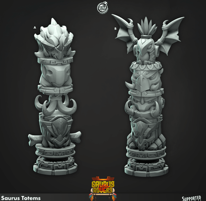 3D Printed Cast n Play Saurus Totems Saurus Rovers Set 28mm 32mm D&D