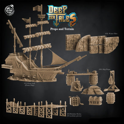 3D Printed Cast n Play Ship Props 28mm 32mm D&D