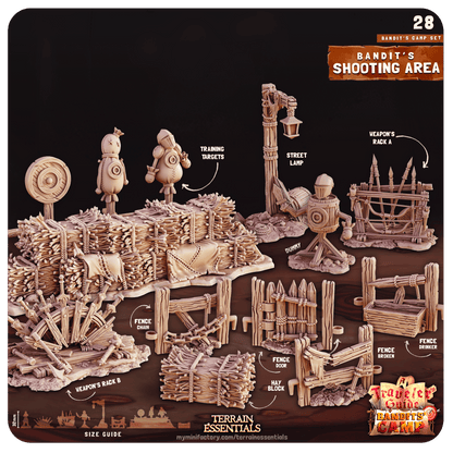 3D Printed Cast n Play Shooting Area Bandits Camp Terrain Set 28mm 32mm D&D