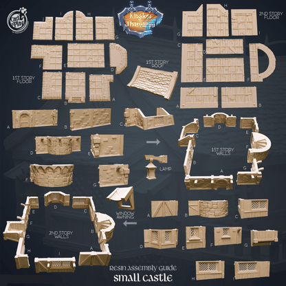 3D Printed Cast n Play Small Castle Kingdom Of Thamarya 28mm 32mm D&D