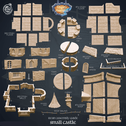 3D Printed Cast n Play Small Castle Kingdom Of Thamarya 28mm 32mm D&D