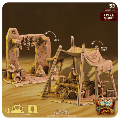 3D Printed Cast n Play Spice Shop Desert Winds Terrain Set 28mm 32mm D&D