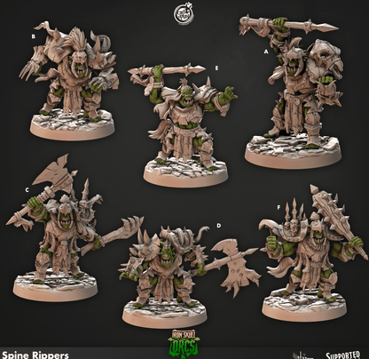 3D Printed Cast n Play Spine Rippers Iron Skull Orcs 28mm 32mm D&D