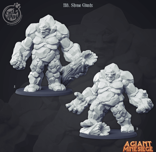 3D Printed Cast n Play Stone Giants 28mm 32mm D&D