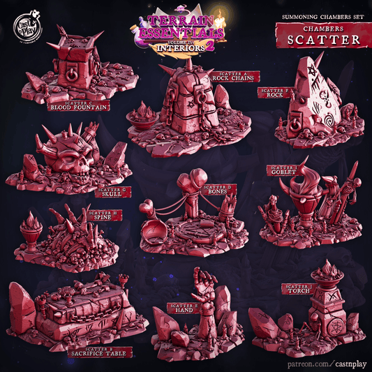 3D Printed Cast n Play Summoning Chambers Scatter Terrain Set 28mm 32mm D&D