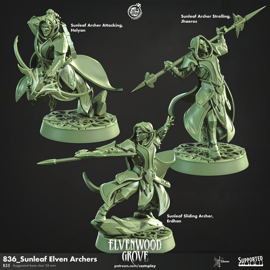 3D Printed Cast n Play Sunleaf Elven Archers Elvenwood Grove Set 28mm 32mm D&D