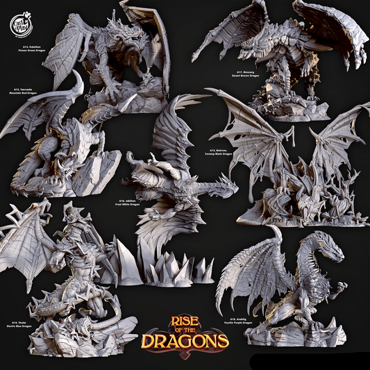 3D Printed Cast n Play Tanvaala Mountain Red Dragon Rise of the Dragons 28 32mm D&D