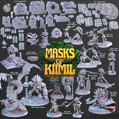 3D Printed Cast n Play Temple Walls Masks of Kiimil 28mm 32mm D&D