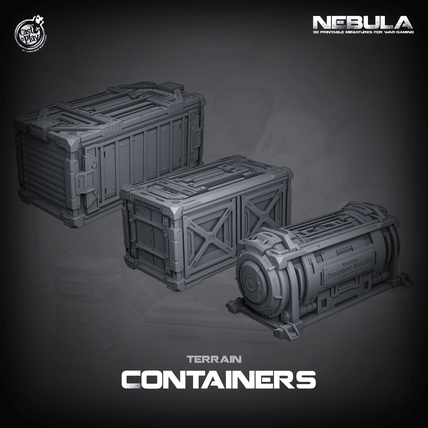 3D Printed Cast n Play Terrain Containers Nebula Origins 28mm 32mm D&D
