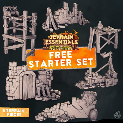 3D Printed Cast n Play Terrain Essentials Exteriors Vol. III - Starter Set 28mm 32mm D&D