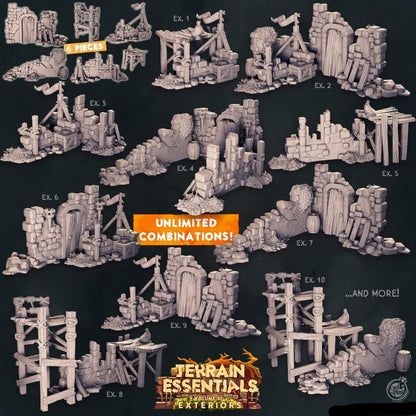 3D Printed Cast n Play Terrain Essentials Exteriors Vol. III - Starter Set 28mm 32mm D&D