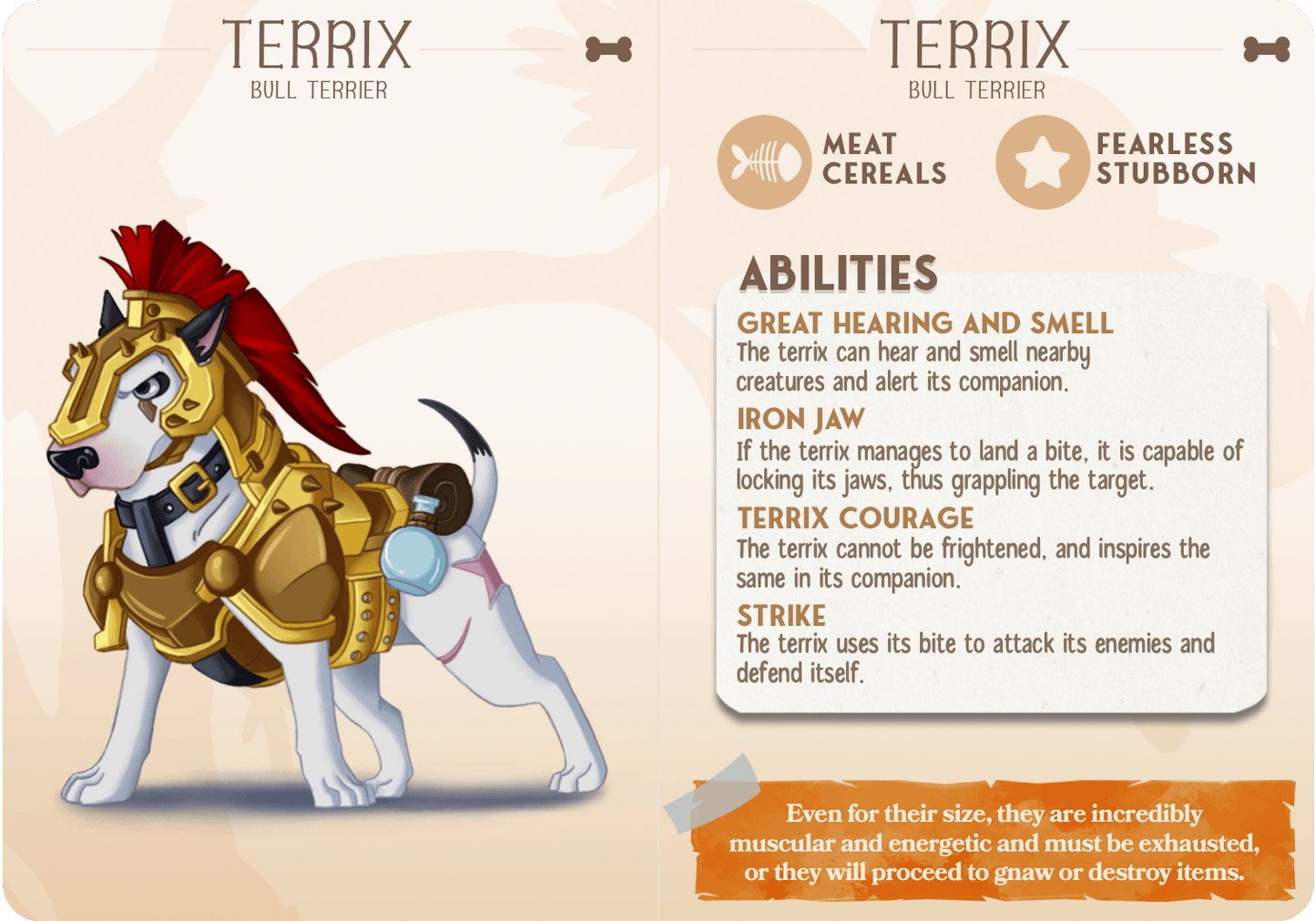 3D Printed Cast n Play Terrix - Bull Terrier Companions 28mm 32mm D&D