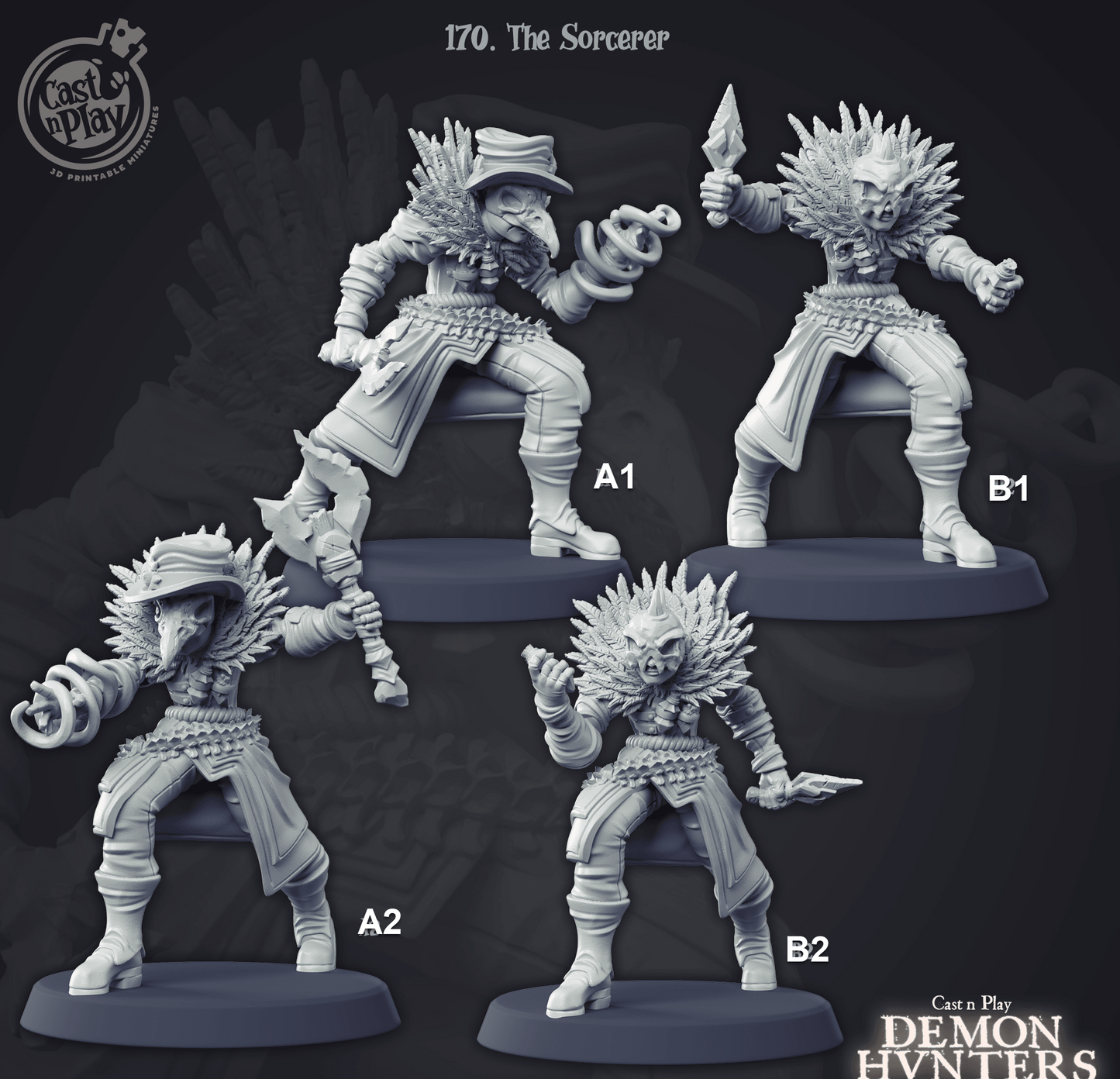 3D Printed Cast n Play The Sorcerer Demon Hunters 28mm 32mm D&D