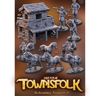 3D Printed Cast n Play Townsfolk First Release 28mm 32mm D&D