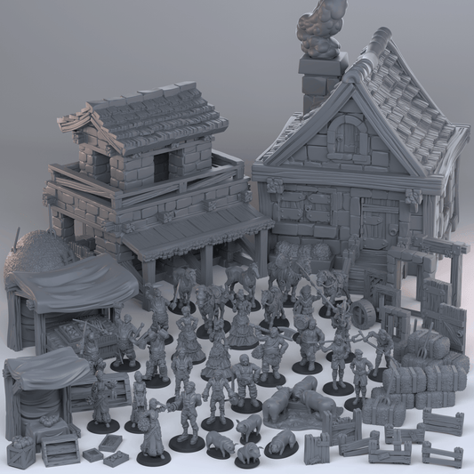 3D Printed Cast n Play Townsfolk Forth Release 28mm 32mm D&D