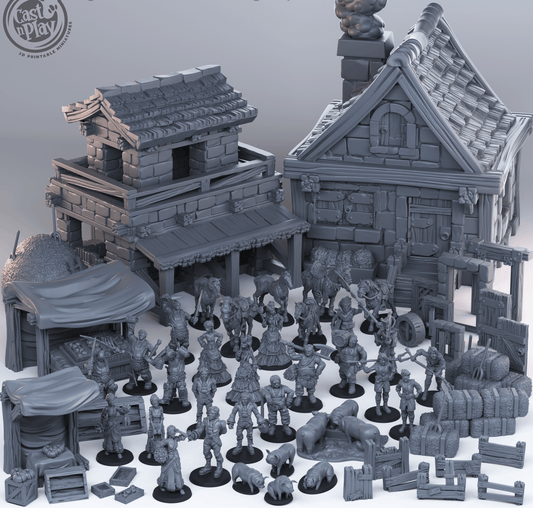 3D Printed Cast n Play Townsfolk Forth Release 28mm 32mm D&D
