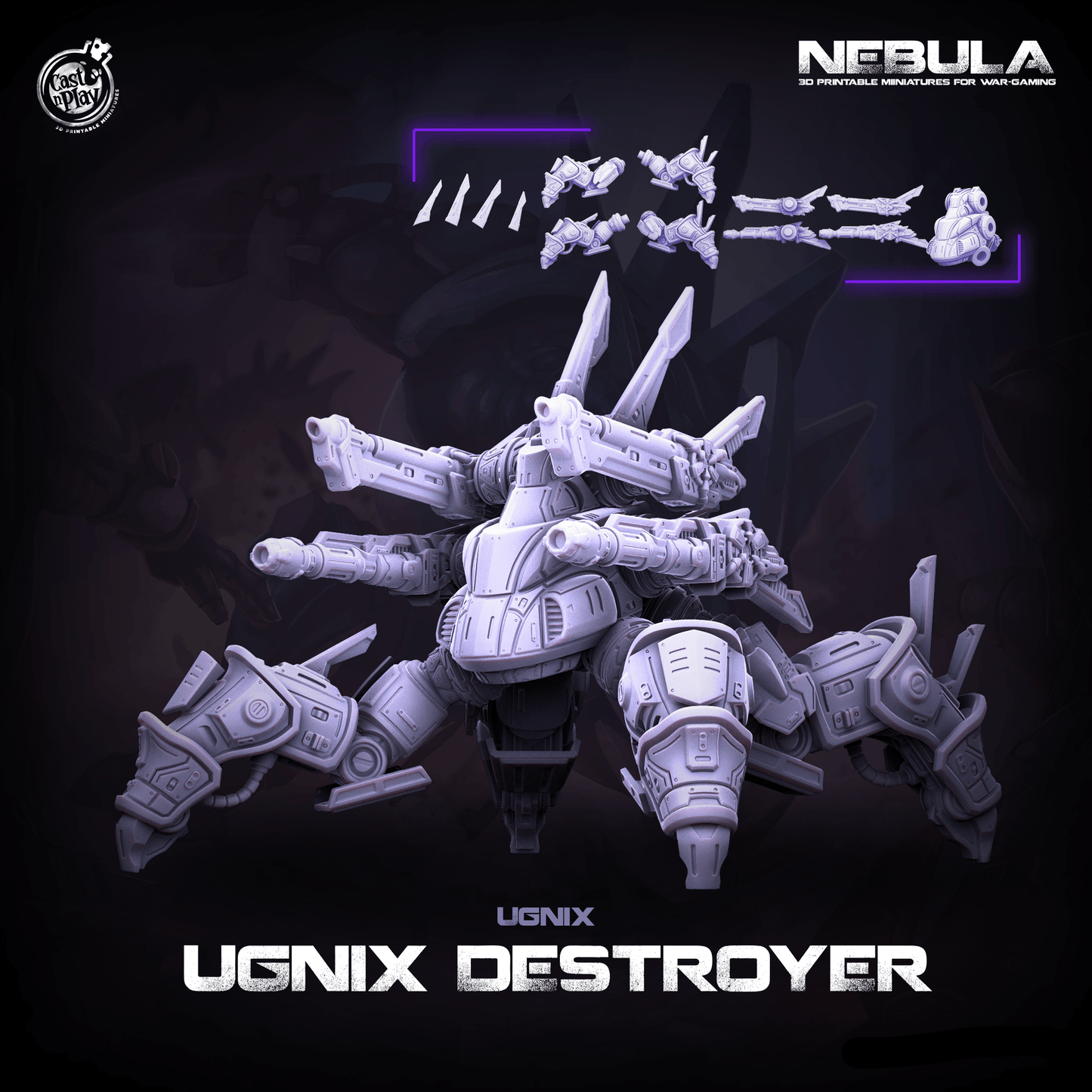 3D Printed Cast n Play Ugnix Titan Nebula All Out War 28mm 32mm D&D