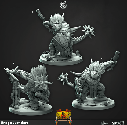 3D Printed Cast n Play Unega Justiciars Saurus Rovers Set 28mm 32mm D&D