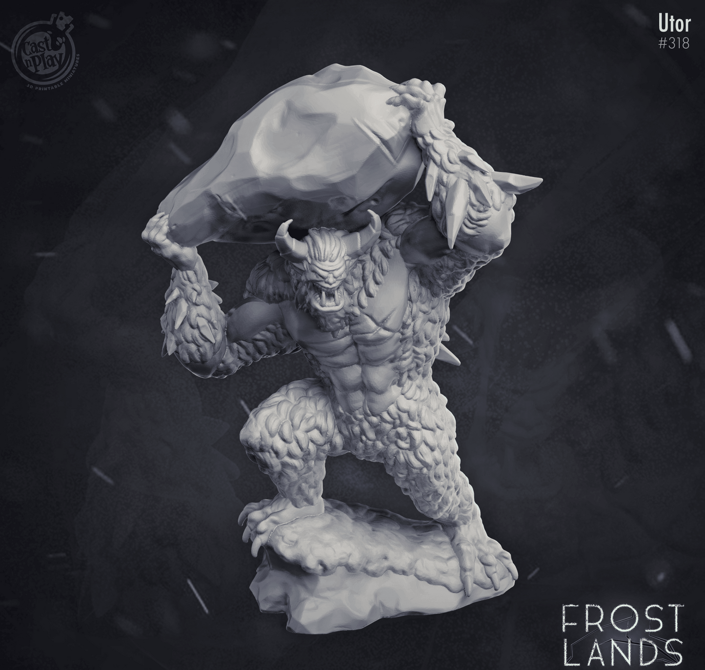 3D Printed Cast n Play Utor Yeti Frostlands 28mm 32mm D&D