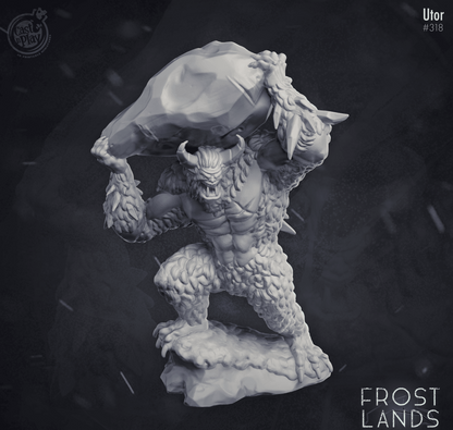 3D Printed Cast n Play Utor Yeti Frostlands 28mm 32mm D&D