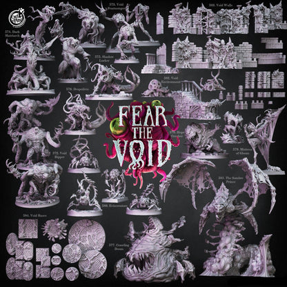 3D Printed Cast n Play Void Bases Fear the Void Set 28mm 32mm D&D
