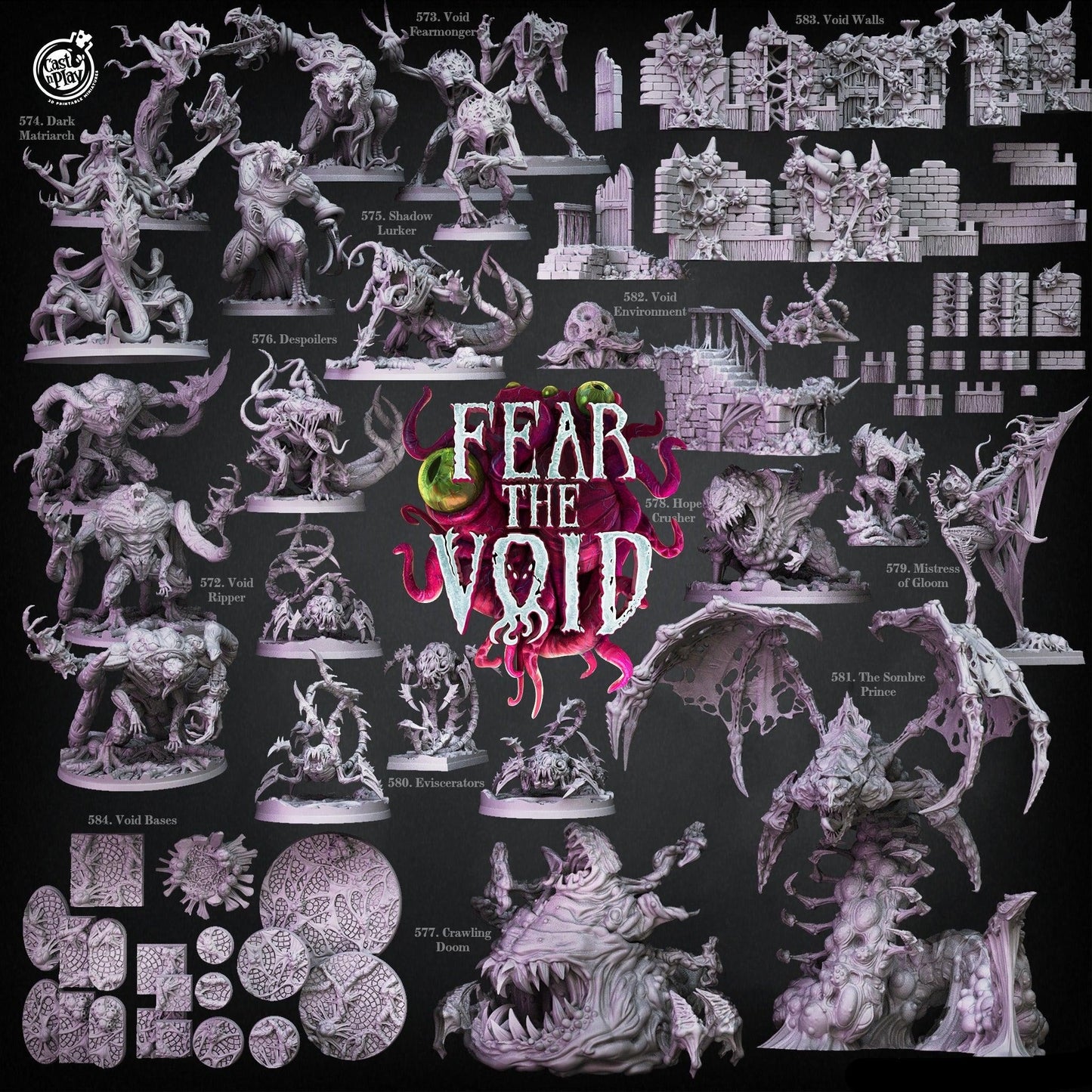 3D Printed Cast n Play Void Walls Terrain Fear the Void 28mm 32mm D&D